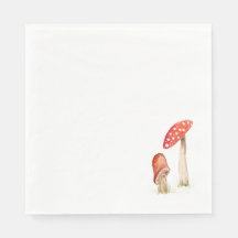 Forêt Champignons Aquarelle Fantaisiste