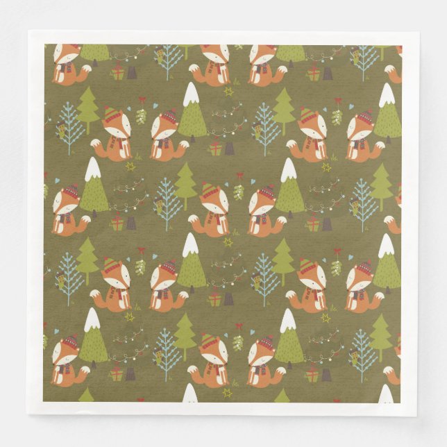 Serviette En Papier Forêt de bois mite (Devant)