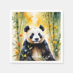 Serviette En Papier Forêt de Panda, un Imaginaire triste