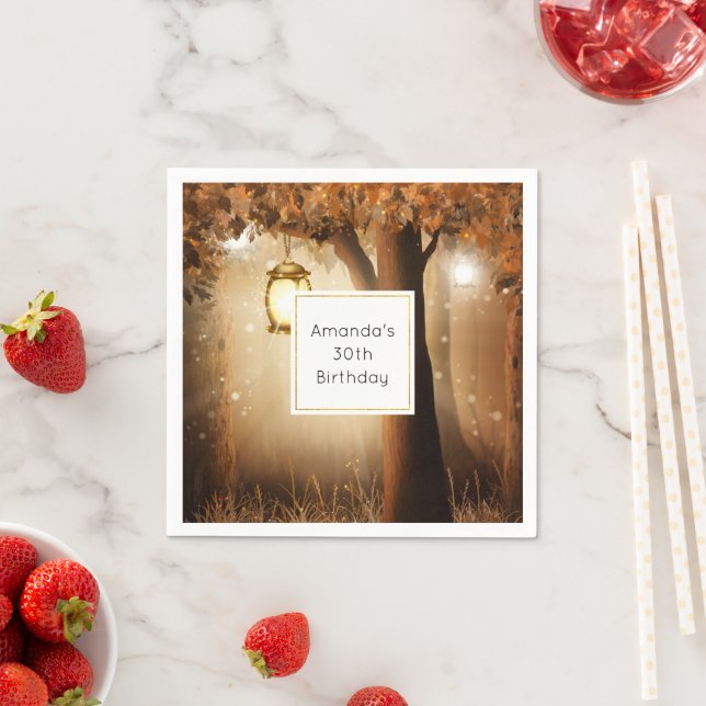 Serviette En Papier Forêt magique avec lumières des fées Anniversaire (En situation)