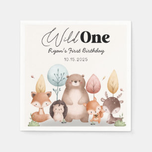 Serviette En Papier Forêt sauvage d'une mignonne Bois Animaux Annivers