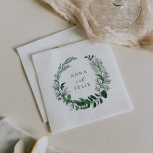 Serviette En Papier Forêt sauvage   Mariage de couronne botanique