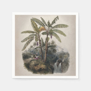 Serviette En Papier Forêt tropicale antique de bananiers   Bota vintag