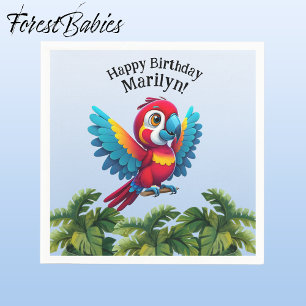 Serviette En Papier Forêt tropicale Jungle Macaw Safari Parrot Bird