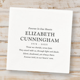 Serviette En Papier Forever In Our Hearts Memorial Modern Simple Citat