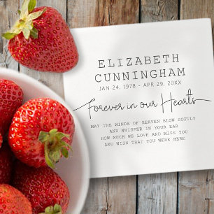 Serviette En Papier Forever In Our Hearts Memorial Simple Citation Mod