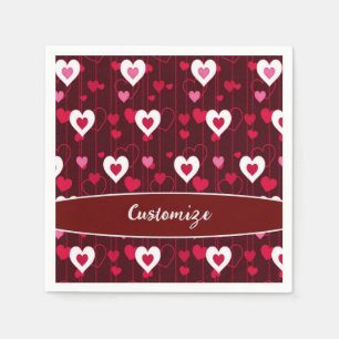 Serviette En Papier Forever Love Red Hearts