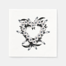 Forme de coeur en plume et perle noire