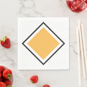 Serviette En Papier Forme géométrique diamant orange minimaliste