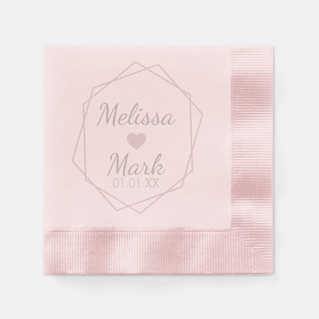 Serviette En Papier Forme géométrique et cier Monogramme serviettes ro (Devant)