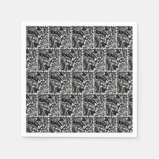 Serviette En Papier Formes Abstraites en noir et blanc