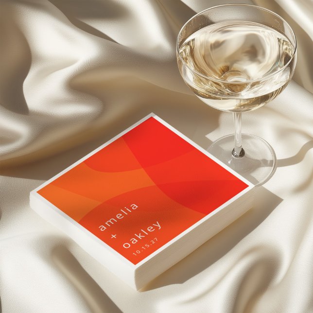 Serviette En Papier Formes Abstraites modernes Orange Bold Mariage per (Créateur téléchargé)