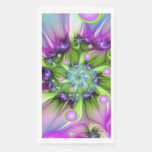 Serviette En Papier Formes arrondies de spirale colorées Art fractal A