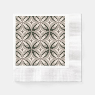 Serviette En Papier Formes circulaires beiges et Brown rétro