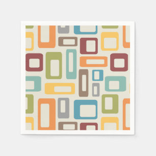 Serviette En Papier Formes colorées de style mi-siècle
