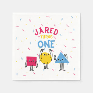 Serviette En Papier Formes mignonnes Première fête d'anniversaire