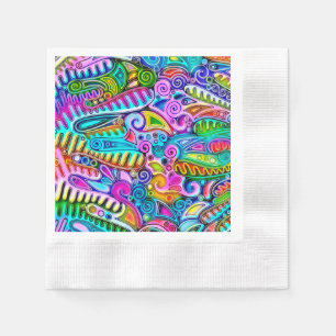 Serviette En Papier Formes très colorées et abstraites art 9