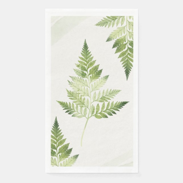 Serviette En Papier Fougère verte minimaliste (Devant)