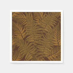 Serviette En Papier Foule automnale sur brun