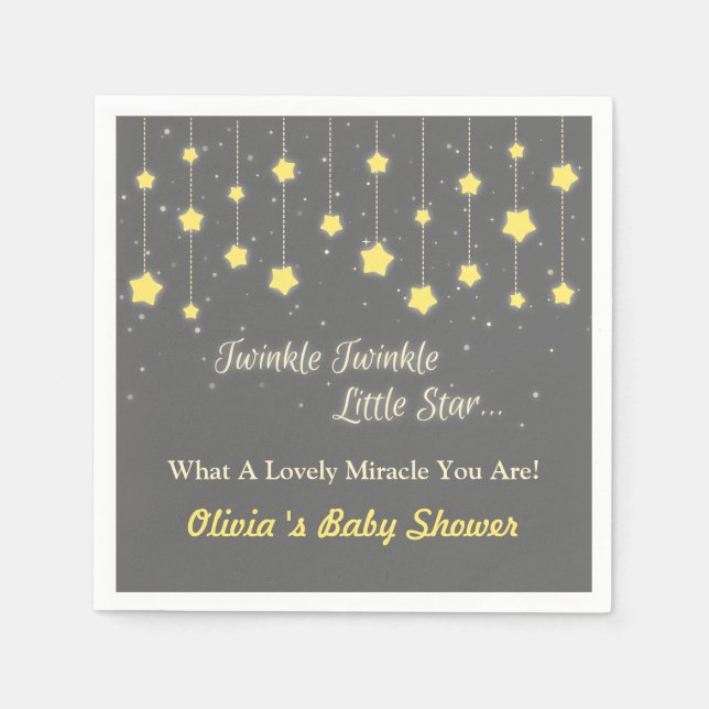Serviette En Papier Fournitures de Baby shower Twinkle Twinkle Little  (Devant)