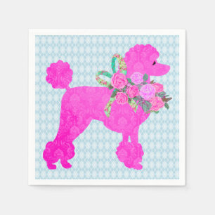 Serviette En Papier Fournitures de fête de caniche rose