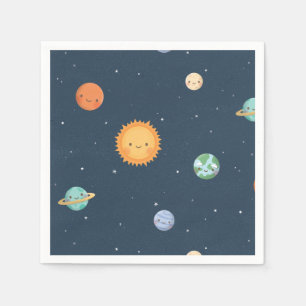 Serviette En Papier Fournitures de la partie spatiale Soleil et Planèt