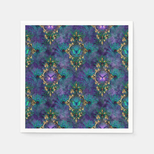 Serviette En Papier Fournitures Mariages Peacock et Buttefllies