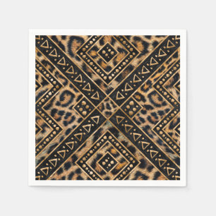 Serviette En Papier Fourrure de Leopart avec Décor Africain #2