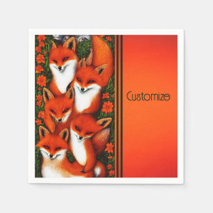 Serviette En Papier Foxy Fun Orange