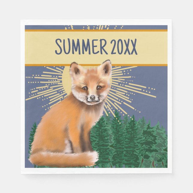 Serviette En Papier Foxy Summer Paper Napkin (Devant)