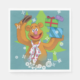Serviette En Papier Fozzy l'ours  Joyeuses fêtes
