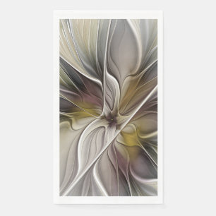 Serviette En Papier Fractale florale, Fleur Imaginaire aux couleurs de