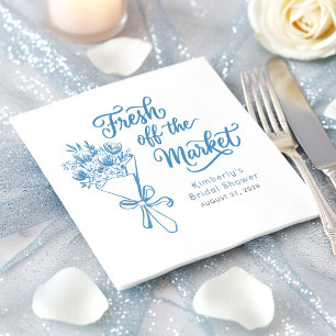 Serviette En Papier Fraîchement Sorti du Marché Dusty Blue Enterrement