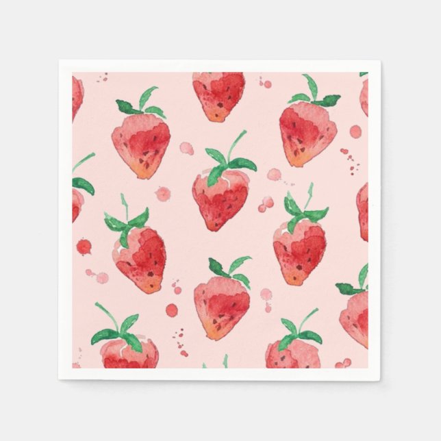 Serviette En Papier Fraise (Devant)