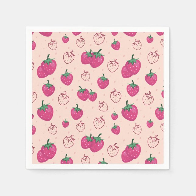 Serviette En Papier Fraise (Devant)
