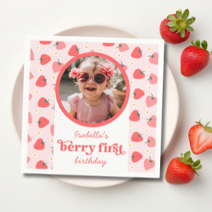 Serviette En Papier Fraise 1er Anniversaire Fête Berry Première photo