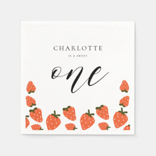Serviette En Papier Fraise 1er fête d'anniversaire