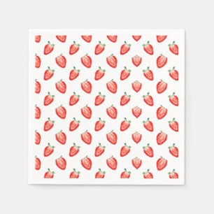 Serviette En Papier Fraise Berry Invitation d'un premier anniversaire