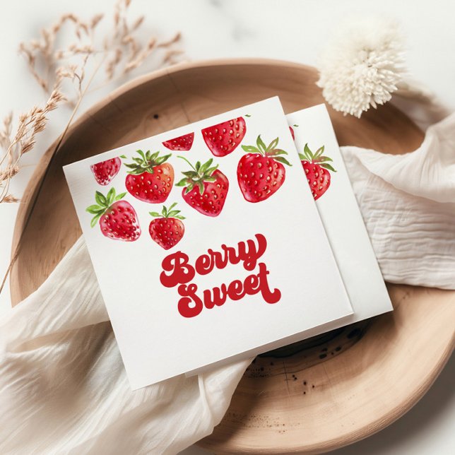 Serviette En Papier Fraise Berry Sweet Anniversaire (Créateur téléchargé)