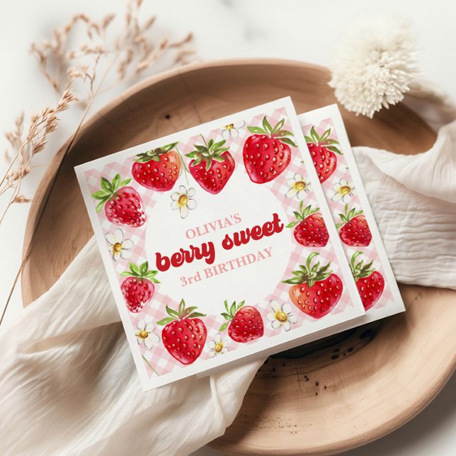 Serviette En Papier Fraise Berry Sweet Anniversaire (Créateur téléchargé)