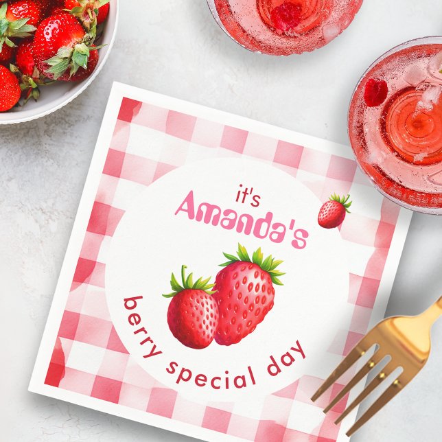 Serviette En Papier Fraise Berry's Special Day Strawberry Retro En vic (Brides berry special day bachelorette hen party tableware decor strawberry cocktail brunch country)