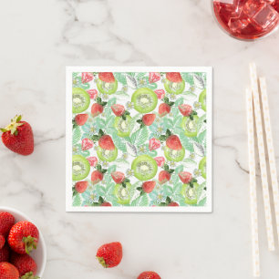 Serviette En Papier Fraise et kiwi.