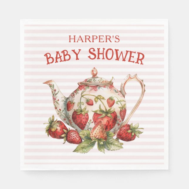 Serviette En Papier fraise Quelqu'un Baby shower sucré (Devant)