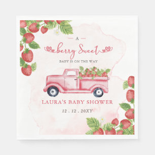 Serviette En Papier Fraise rose Rouge Berry Baby shower sucré