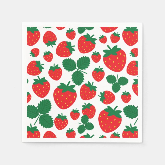 Serviette En Papier Fraises (Devant)