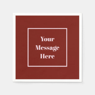 Serviette En Papier Framboise à message personnalisé et partie rose pâ