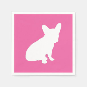 Serviette En Papier Français Baby shower Buldog Français Rose