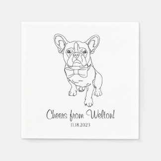 Serviette En Papier Français Bulldog Custom.Mariage Chien de Napkin