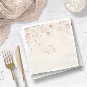Serviette En Papier Français Romance Mariage Floral Blush ID870