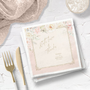 Serviette En Papier Français Romance Mariage Floral Frame Blush ID870